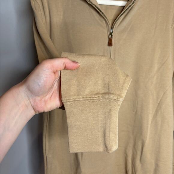 The Normal Brand Puremeso Quarter Zip Pulliver in Dune - Picture 4 of 10